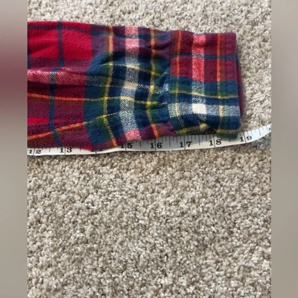 Abercrombie & Fitch Flannel Muscle Shirt Mens Small Plaid Red Thick Button Up - Picture 7 of 7